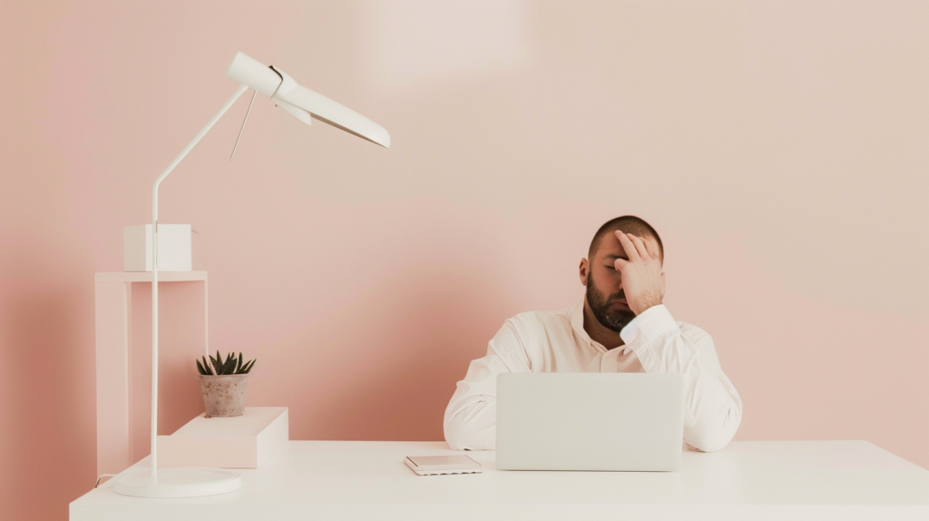 Man having a hard time concentrating with ADHD